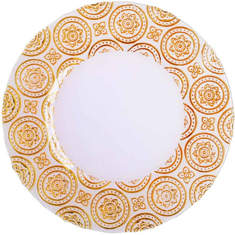 glass charger plate 1 Wholesale Glass Charger Plate PZ-051 - Image 1